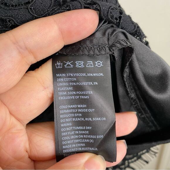 Bardot Lace Panel Dress in Black Small - Picture 6 of 10